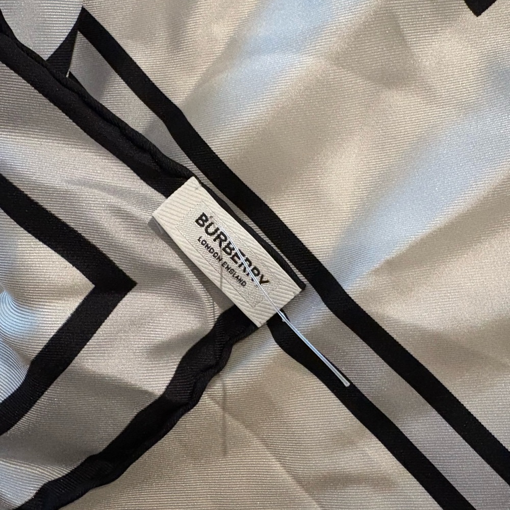 NWT $420 authentic Burberry silk scarf 2010’s logo 1788 - Picture 3 of 11